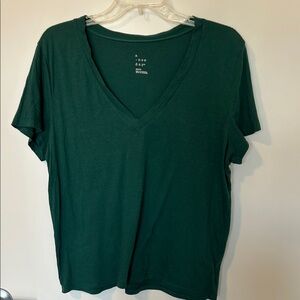 a new day Dark Green V-Neck Short Sleeve Tee